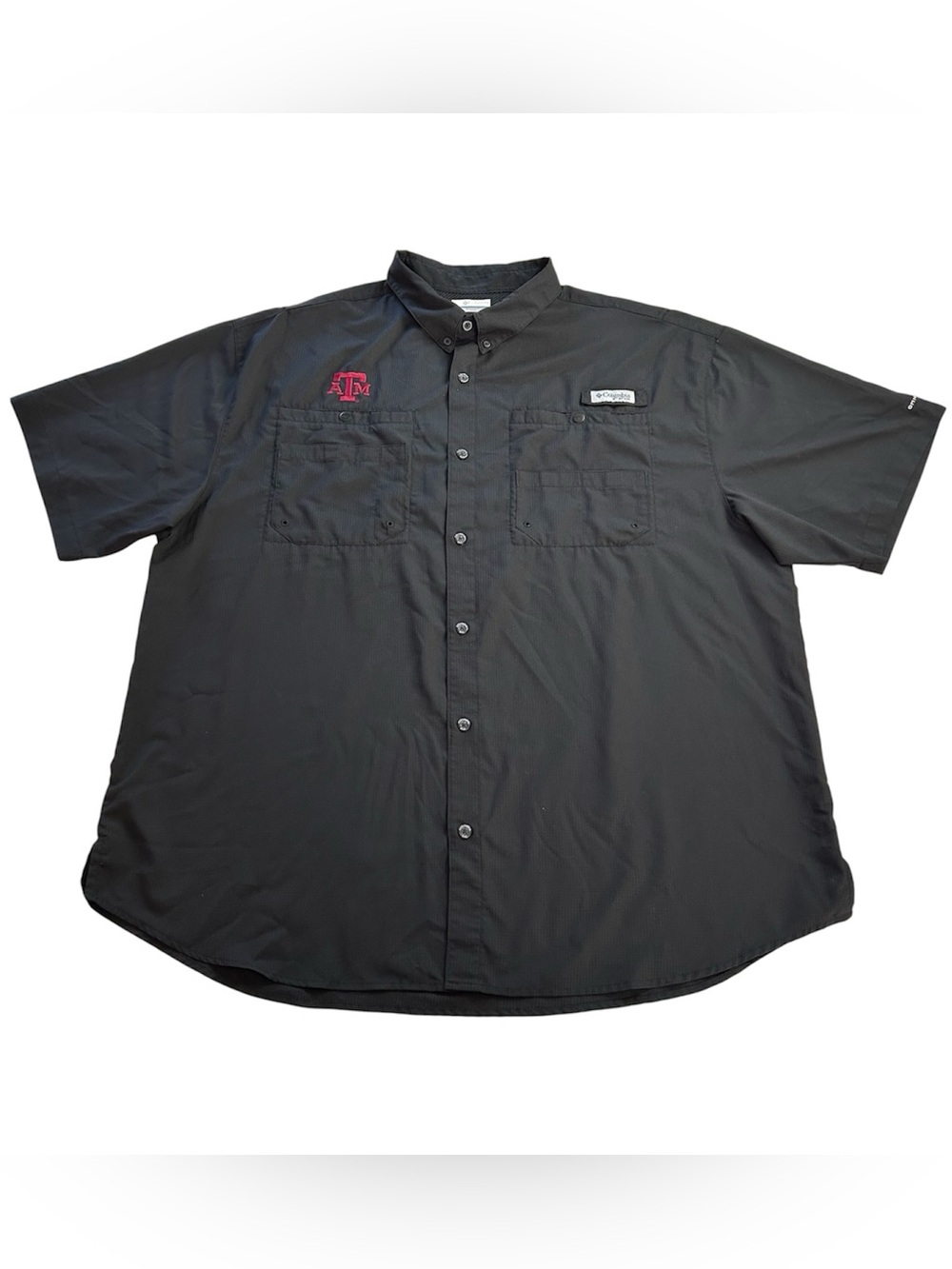 Texas A&M Aggies Columbia PFG Omni Shade Fishing Button-Up Shirt Mens Black 2XL